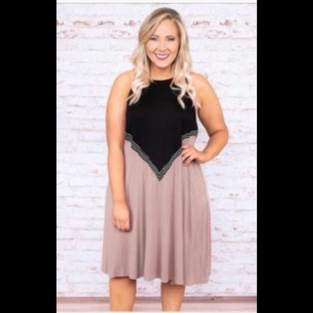 Chic Soul Cotton high neck halter sundress size3x